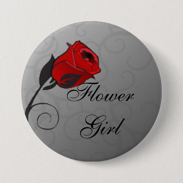 Enchanted Roses Flower Girl Button (Front)
