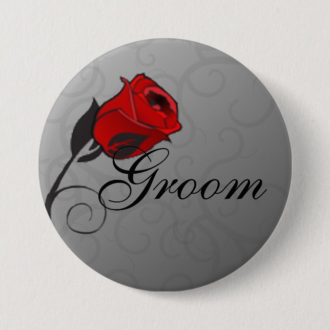 Enchanted Roses Groom Button (Front)