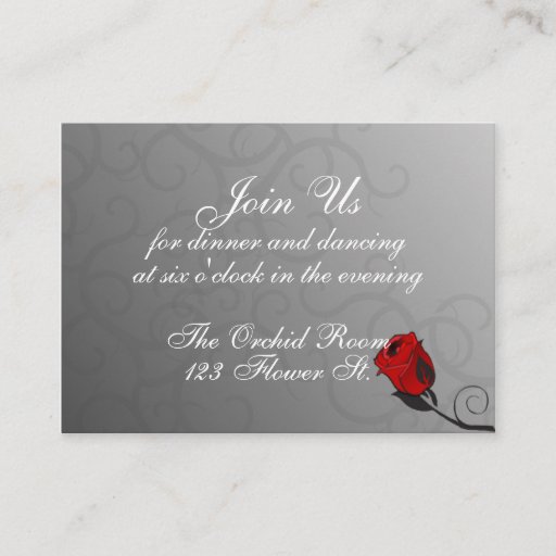 Customizable Enchanted Roses Reception Cards Business Card