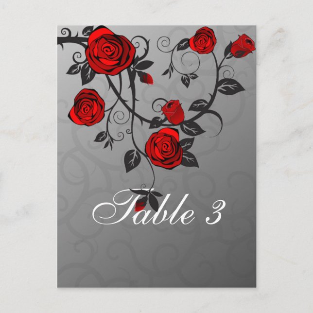 Enchanted Roses Table Card (Front)