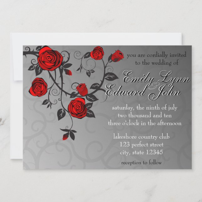 Enchanted Roses Wedding Invitation (Front)