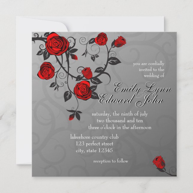 Enchanted Roses Wedding Invitation (Front)