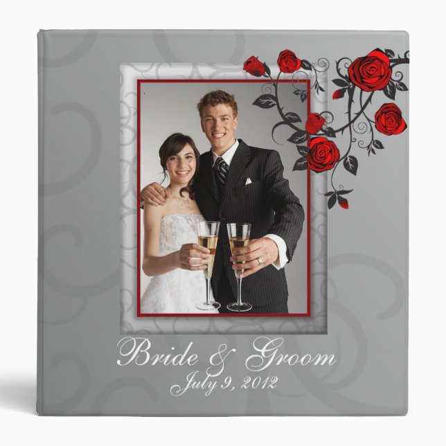 Enchanted Roses Wedding Photo Album Binder (Front)