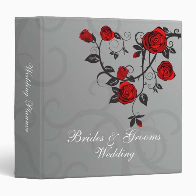 Enchanted Roses Wedding Planner 3 Ring Binder (Front/Spine)