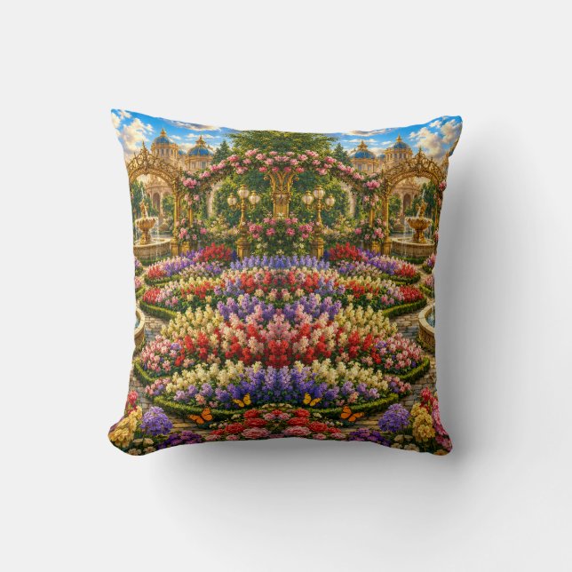 Enchanted Royal Garden  Throw Pillow (Front)