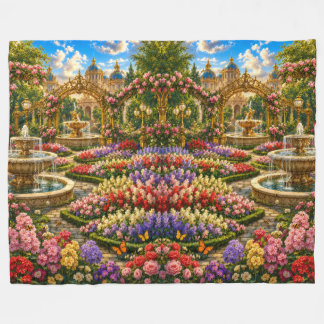 Enchanted Royal Garden Wall Fleece Blanket
