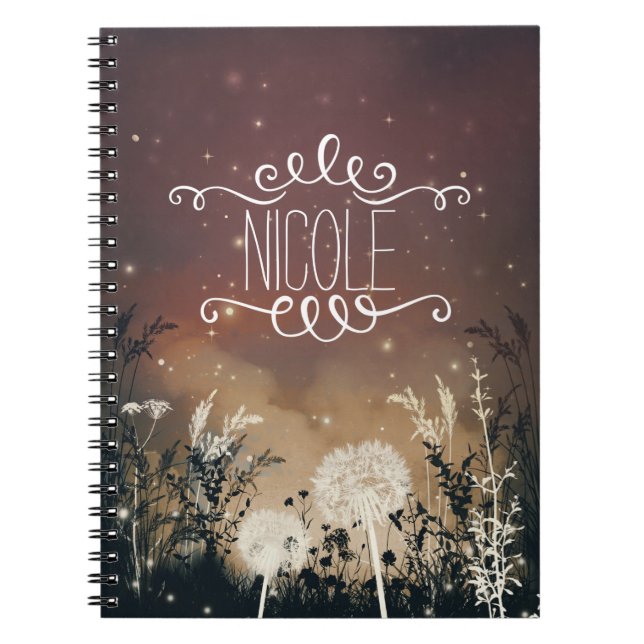 Enchanted Rustic Night Sky Stars & Foliage Journal (Front)