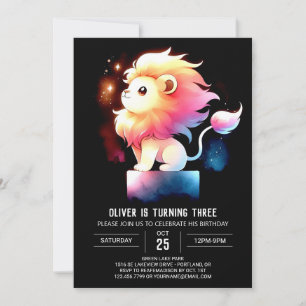 Enchanted Safari Lion Birthday Invitation