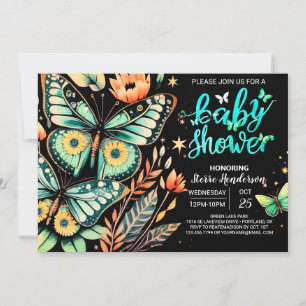 Enchanted Sage Flutter Baby Shower Invitation