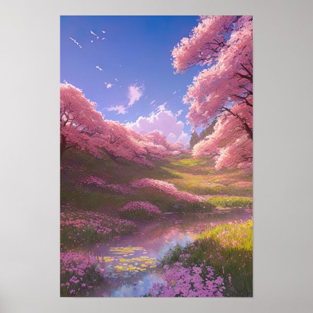 Enchanted Sakura Grove Poster (Front)