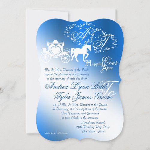 Enchanted Sapphire Blue Story Book Wedding Invitation