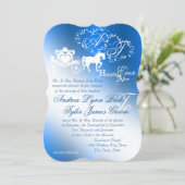 Enchanted Sapphire Blue Story Book Wedding Invitation (Standing Front)