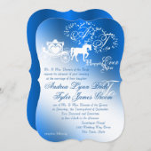 Enchanted Sapphire Blue Story Book Wedding Invitation (Front/Back)