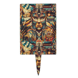 Enchanted Sapphire "Mesoamerican Motif" Cakepick E