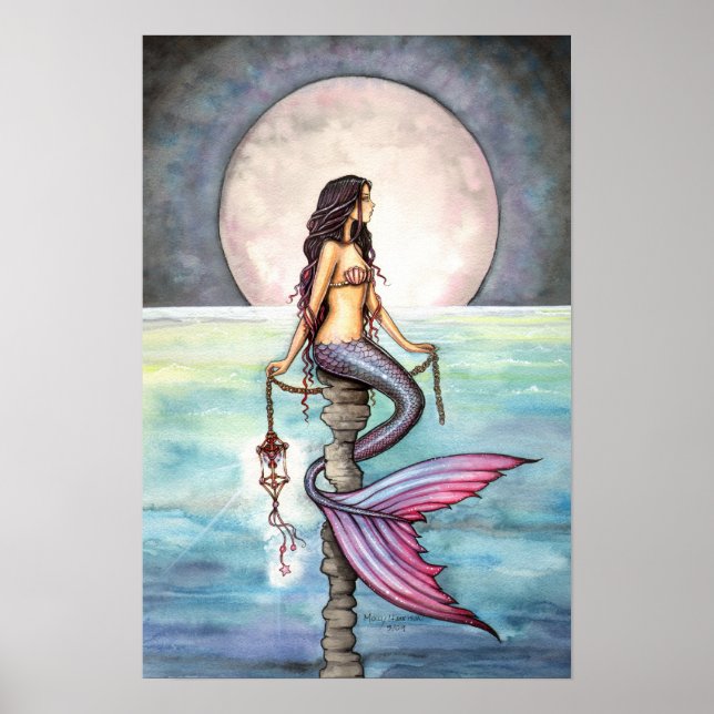 Enchanted Sea Mermaid Art Poster Print (Front)