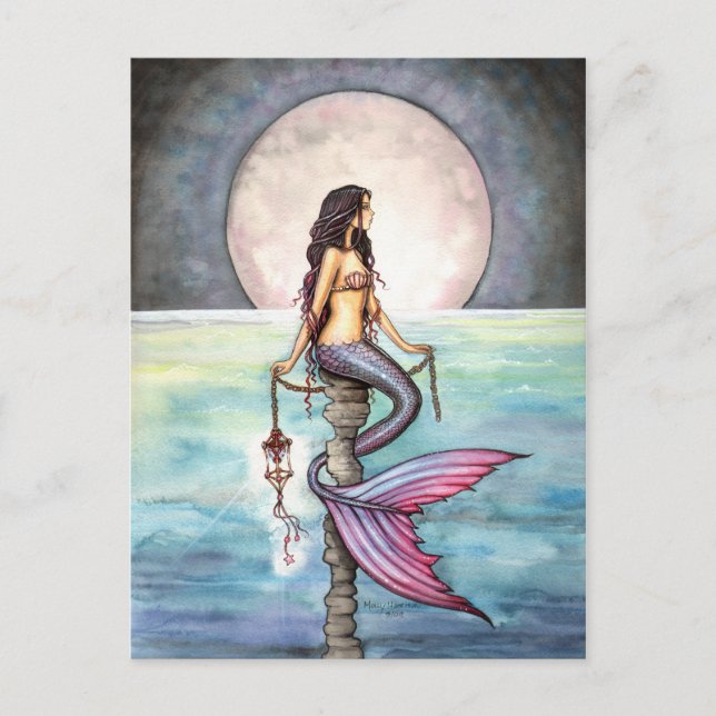 Enchanted Sea Mermaid Fantasy Art Postcard (Front)