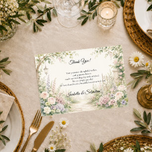 Enchanted Secret Garden Elegance Wedding Thank You Card