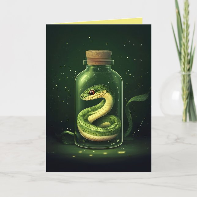 Enchanted Serpent in a Glass Jar Invitation (Front)