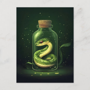 Enchanted Serpent in a Glass Jar Postcard