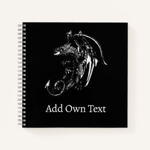 Enchanted Shadow Dragon Epic Fantasy Night Artwork Notebook