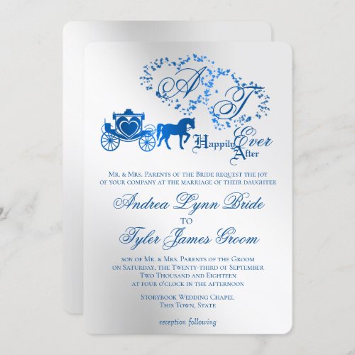 Enchanted Silver Story Book Wedding Invitation