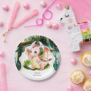 Enchanted Simple Dragon Birthday Paper Plates