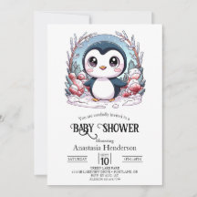 Enchanted Simple Penguin Baby Shower