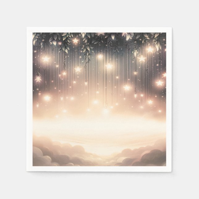 Enchanted Sky Tree Glow  Stars & Clouds  Napkins (Front)