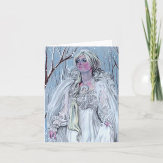 Enchanted snow queen beauty winter notecard