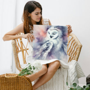 Enchanted Snowy Owl in Watercolor Acrylic Print