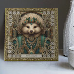 Enchanted Spirit Hedgehog Personalized Jewels Ceramic Tile<br><div class="desc">Experience the enchantment of the animal kingdom brought to life with this one-of-a-kind ceramic tile. The "Enchanted Spirit Hedgehog" is an artistic exploration of ancient tribal symbolism combined with a modern punk aesthetic. Cast in warm shades of dark green, brown, gold, and dark aquamarine, this tile takes inspiration from the...</div>