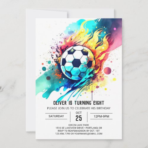 Enchanted Sports Online Soccer Birthday Invitation