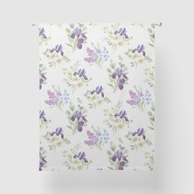 Enchanted Spring Watercolor Floral Curtain (Front)