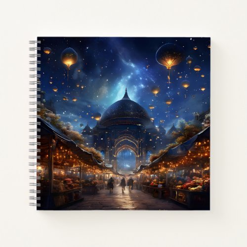 Enchanted Starry Bazaar Fantasy Whimsical Elegant Notebook