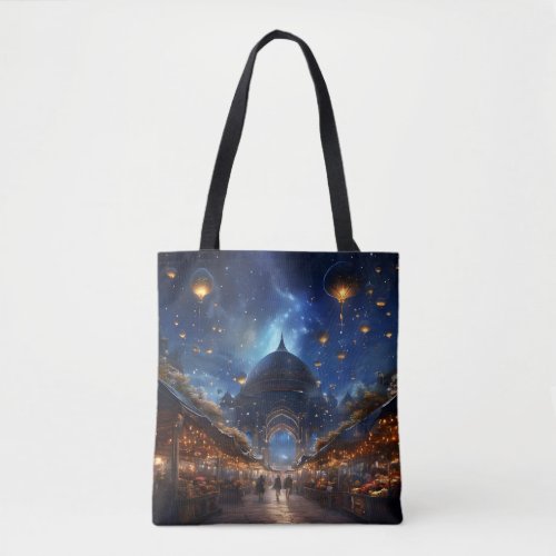Enchanted Starry Bazaar Fantasy Whimsical Tote Bag