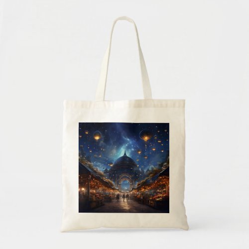 Enchanted Starry Bazaar Fantasy Whimsical Tote Bag