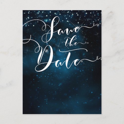 Enchanted Stars Celestial Starry Save the Date Announcement Postcard
