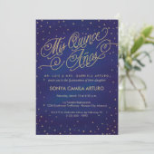 Enchanted Stars Quinceañera Invitation (Standing Front)
