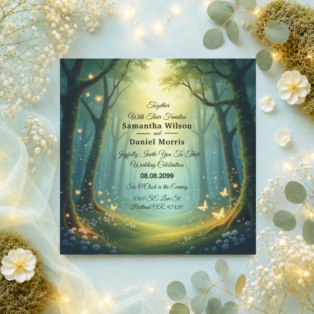 Enchanted Sunlit Summer Grove Wedding Invitation (Creator Uploaded)