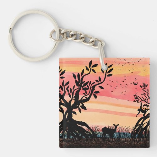 Enchanted sunset  keychain