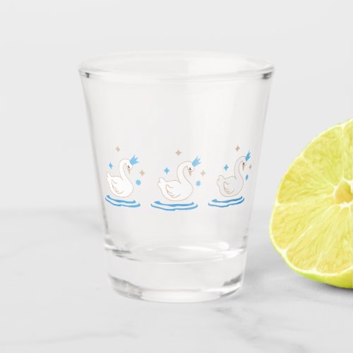 Enchanted Swan Lake Fairy Tale Crowned Swan Shot Glass