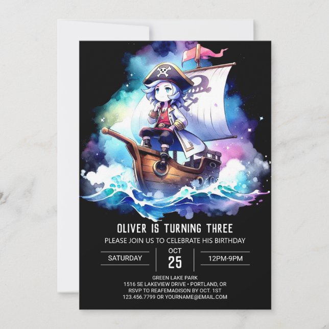 Enchanted Template Pirate Birthday (Front)