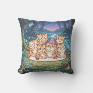Enchanted Tiger Forest Pillow
