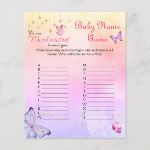 Enchanted To Meet Butterfly Baby Shower Name Game