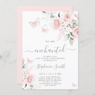Enchanted To Meet You Baby Shower Girl Invitation