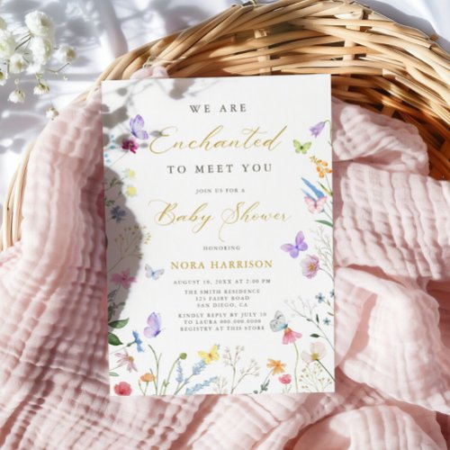 Enchanted To Meet You Baby Shower Invitation
