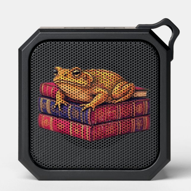 Enchanted Toad on Ancient Books - Unique Art Bluetooth Speaker (Front)