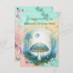 Enchanted Toadstool 3 Year Old Birthday Party Invitation