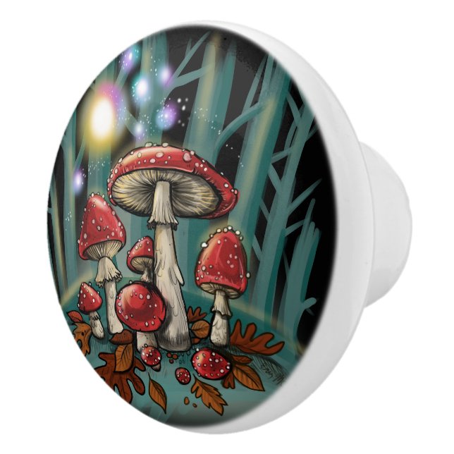 Enchanted Toadstools Ceramic Knob (Right)