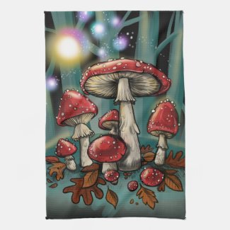 Enchanted Toadstools Kitchen Towel